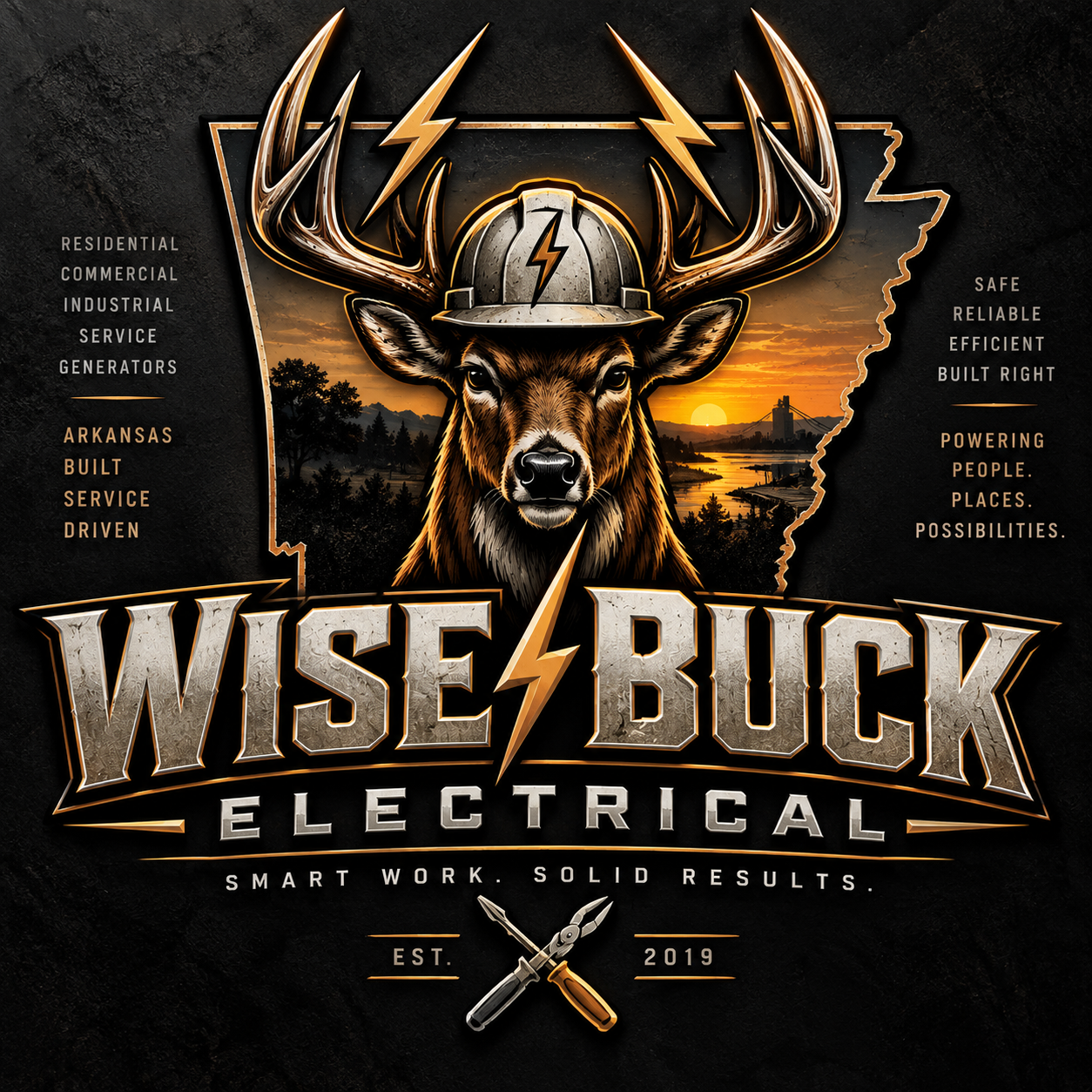 Wise Buck Electrical deer emblem